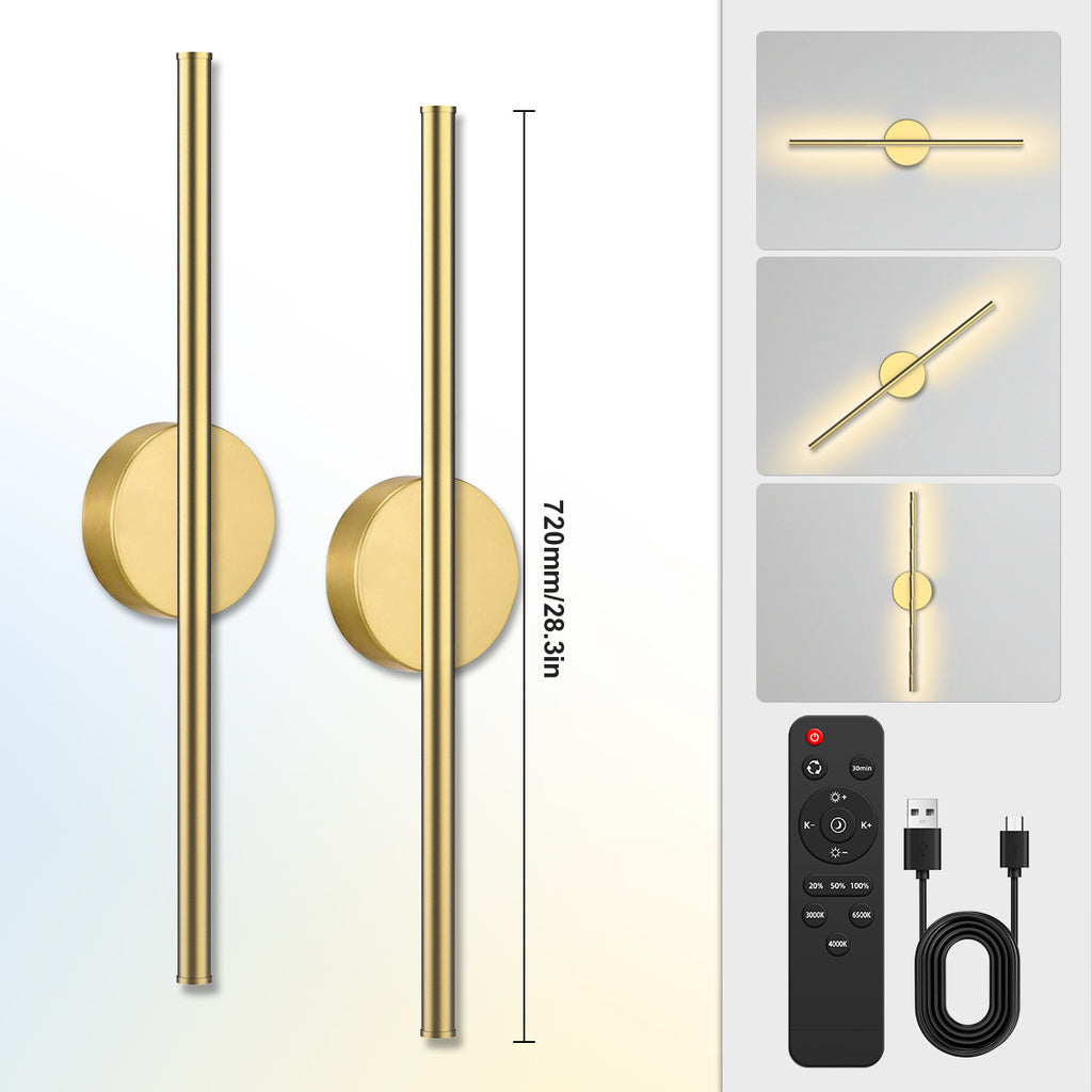 Rechargeable Two-tone Wall Lamp Indoor Wall Lamp Bedroom Bedside Wall Lamp Staircase Wall Lamp No Wiring Wall Lamp Long Strip Wall Lamp