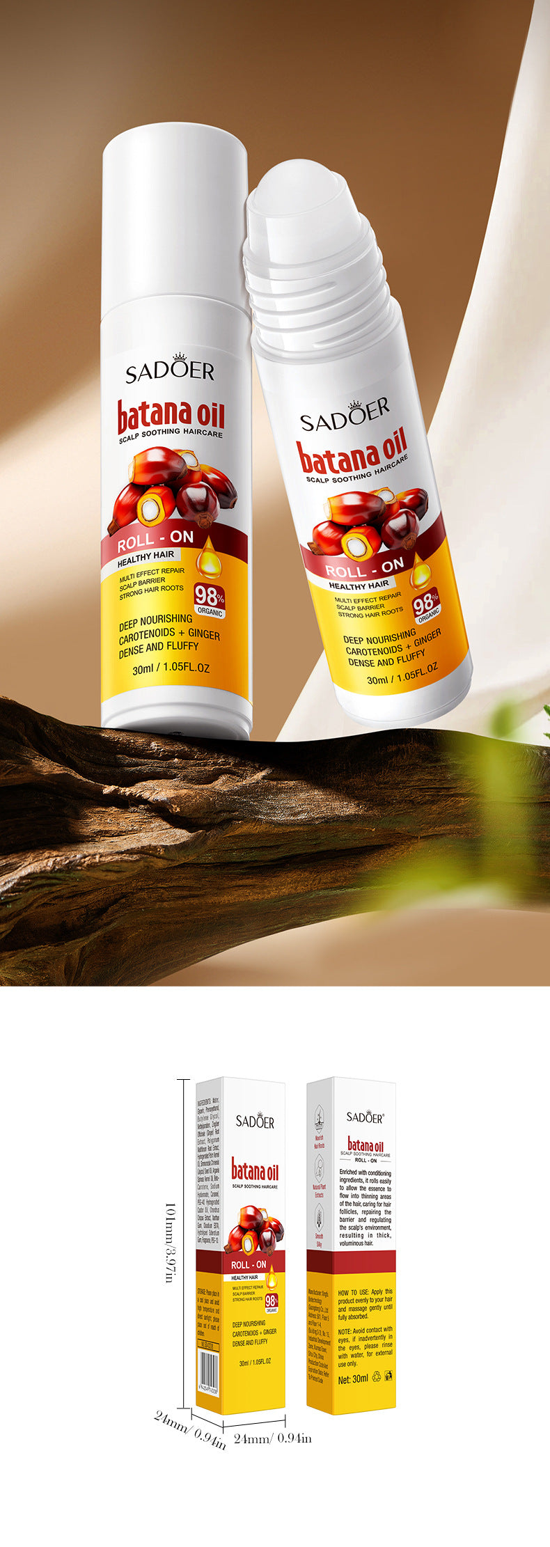 Batahana Scalp Soothing Conditioner SADOER Moisturizing and Nutritious Hair Care Roll-on Cross-Border Wholesale