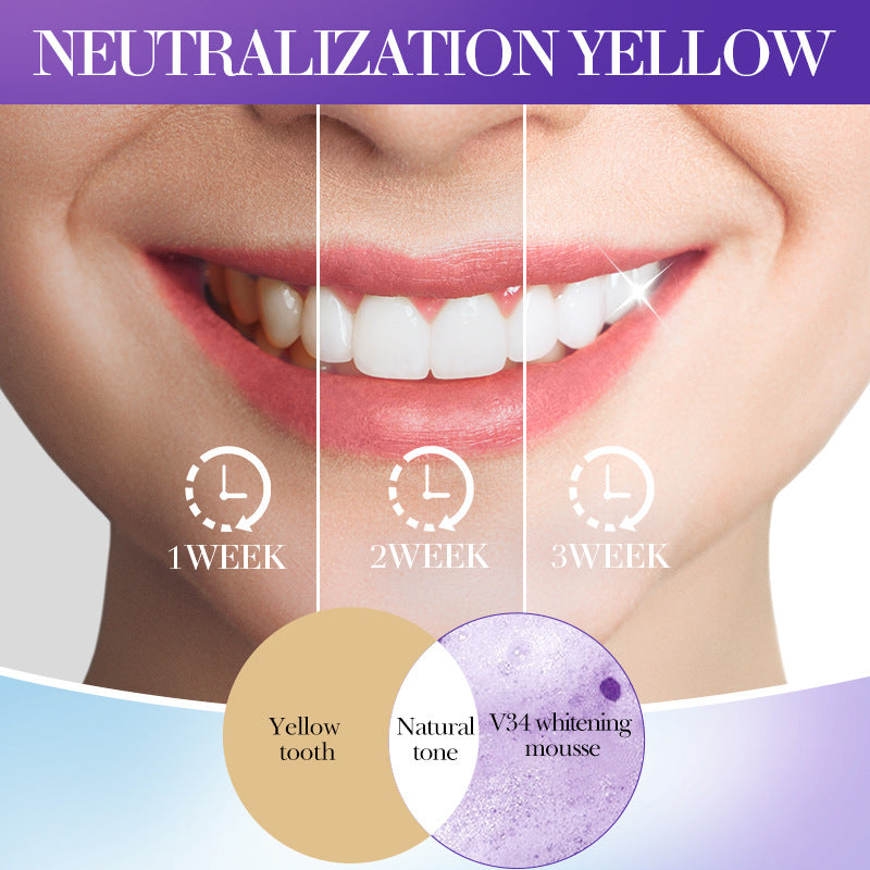 V34Whitening Foam Toothpaste SADOER Clean Teeth Clean Mousse Cross-Border Foreign Trade Wholesale
