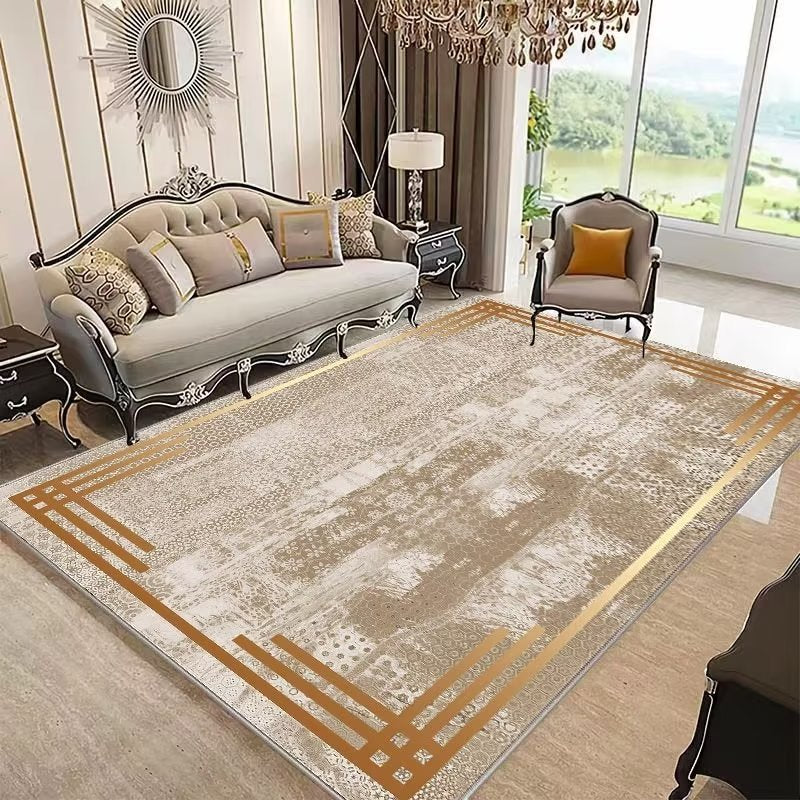 Light Luxury Living Room Carpet Modern Bedroom Full Geometric Carpet Home Simple Line Stain-Resistant Sofa Cushion
