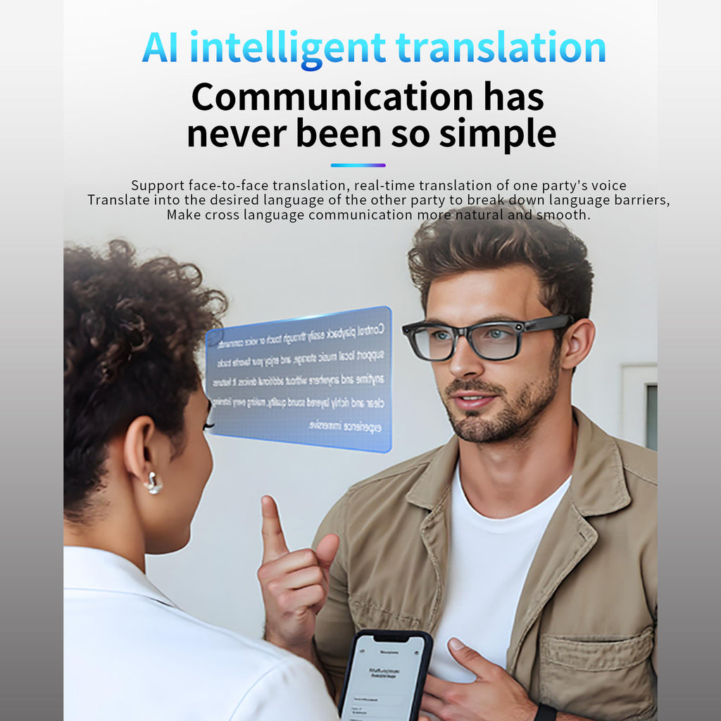 Hot Sale G10Smart Glasses AI Translation AI Intelligent Object Recognition Intelligent Navigation Wearable1080P High Definition Shooting