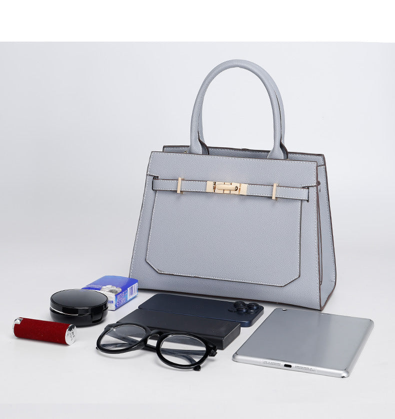 New Fashion Trendy Textured Kelly Bag for Women, Simple and Versatile European and American Style, Shoulder, Crossbody, and Handbag