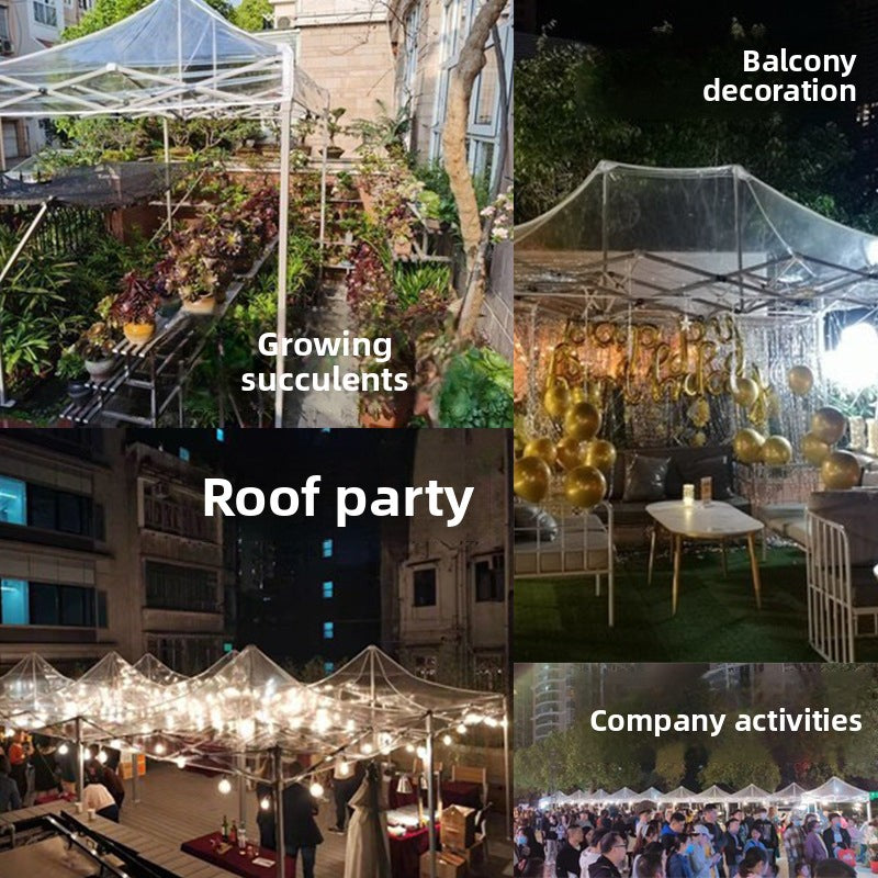 Plastic Tarp Sunroom Tent Simple Fully Transparent Sunshade Insulation Canopy Outdoor Courtyard Sunbathing Folding Rain Shelter