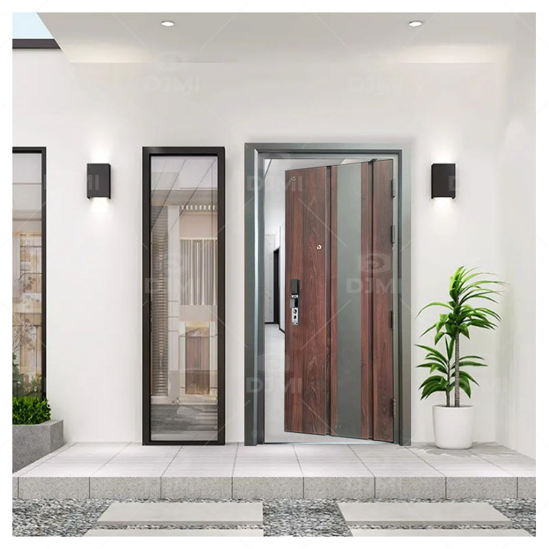 DJMI Modern Exterior Main Gate Door Designs Front Iron Entry Doors Entrance Security Steel Door for House