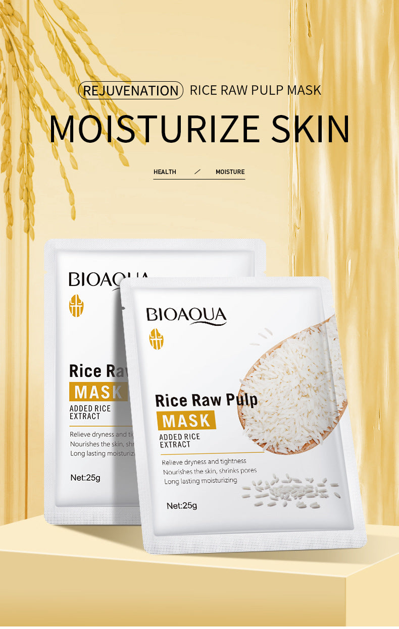 Rice Puree Mask BIOAOUA Hydrating Moisturizing Tablets   Wholesale OBO