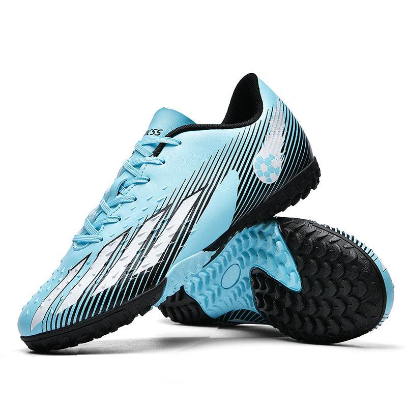 Gold-Plated Sole Men's Football Shoes with Studded Spikes AG Long Spike Shoes for Older Children, Middle and High School Students, Adults, Competition Training Sports Shoes