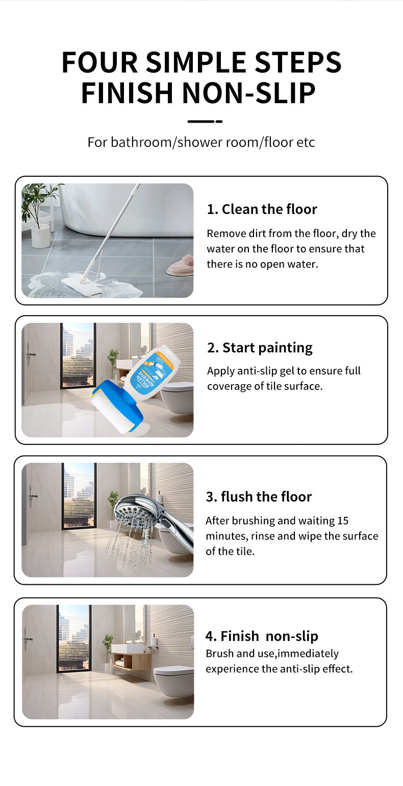 Home Floor Anti-Slip Bathroom Shower Room Glass Tile Floor Tile Marble Liquid Gel Paste Mildew Proof