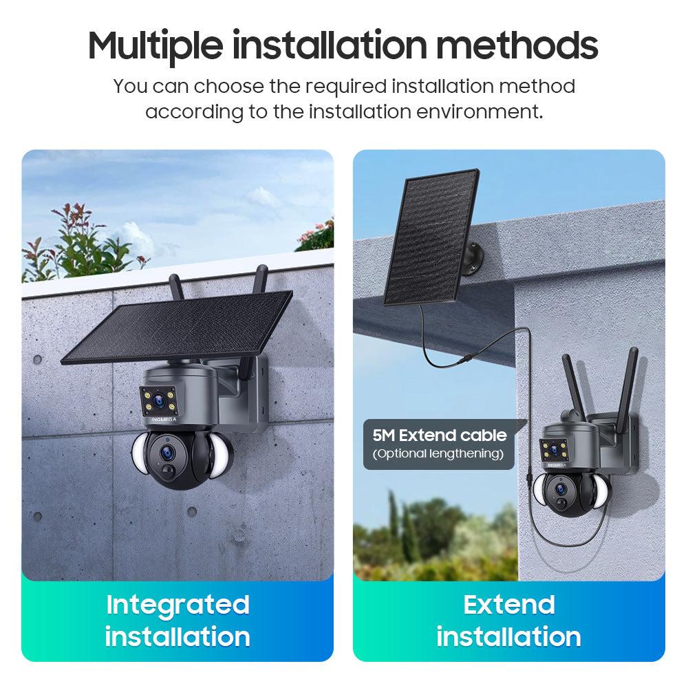 Private Model AOV Solar-powered Camera6MP HD Dual Lens Surveillance Camera UBOX Low Power Monitoring