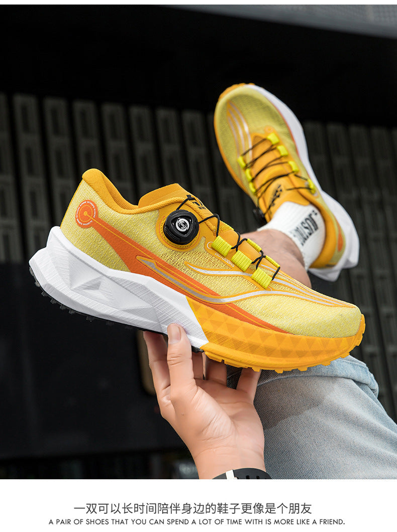 Full Palm Carbon Plate Sports Running Shoes Double Layer Popcorn Outdoor Trail Running Shoes Marathon Men's and Women's Shoes