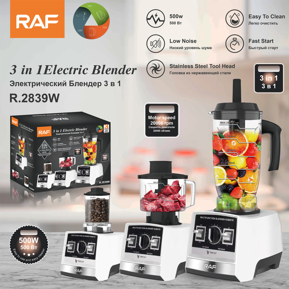 RAF European Standard Multifunctional 3-in-1 Juicer Household Food Processor Meat Grinder Grinder Mill