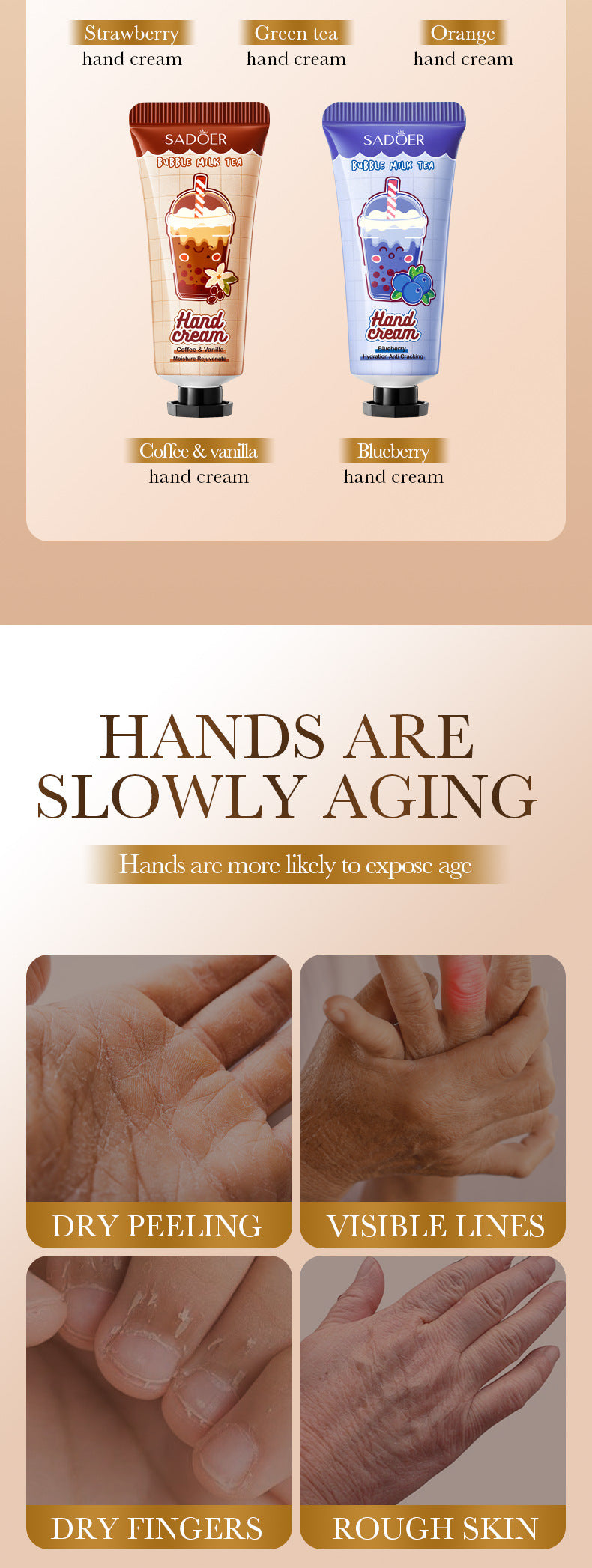 Coffee Vanilla Hand Cream SADOER Autumn and winter anti-chapped skin rejuvenating hand cream  wholesale