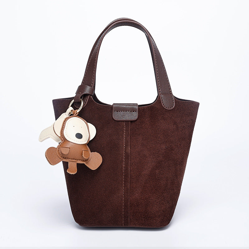 European and American Retro Melad Niche Matte Handheld Bucket Bag Fashion Women's Bag Light Luxury Single Shoulder Crossbody Bag