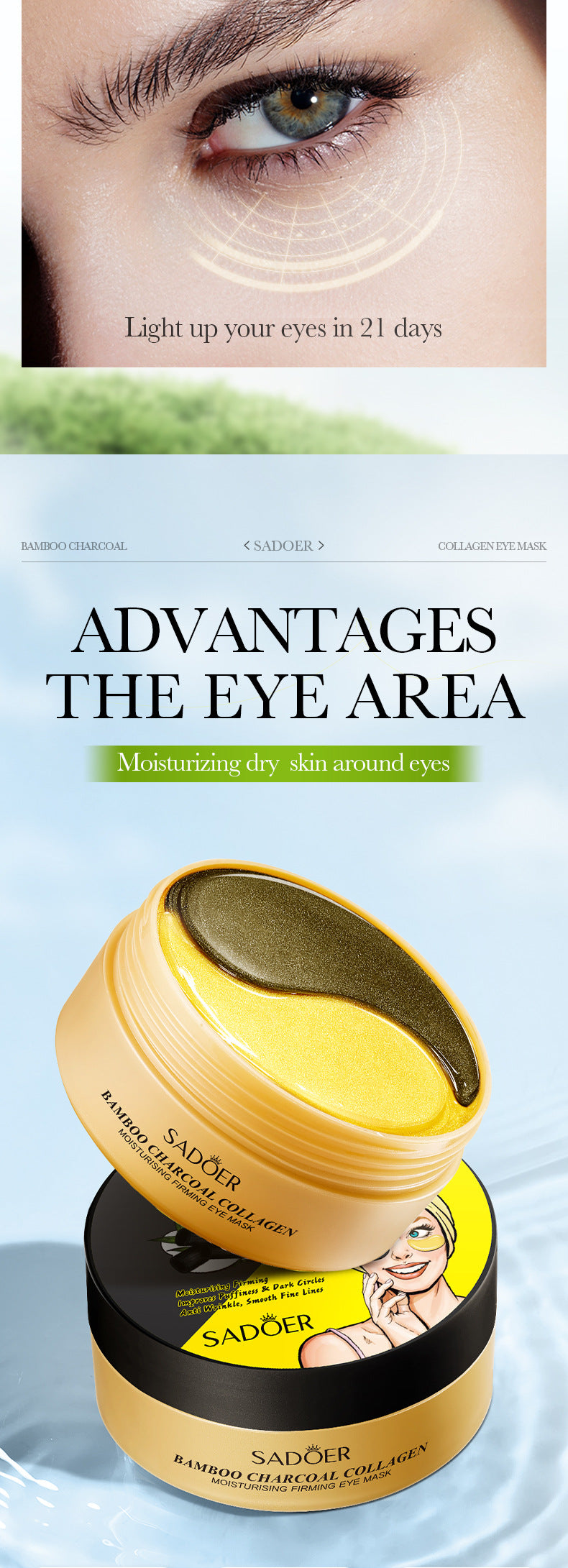 Lavender Collagen Eye Mask80gSADOER Firming and Moisturizing Eye Mask Patch  Wholesale