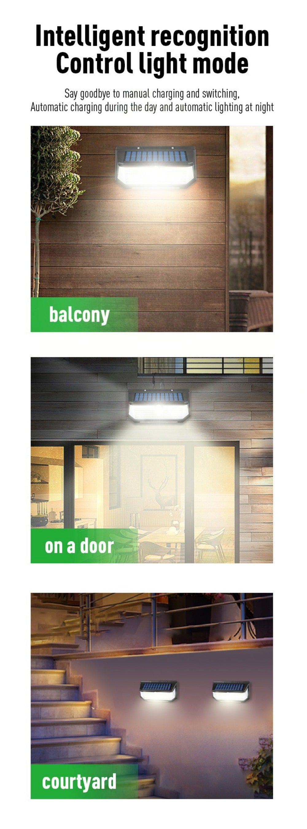 New Solar Light Human Body Sensing Wall Light Five Sides LED Lamp Waterproof light red and blue flashing solar street light