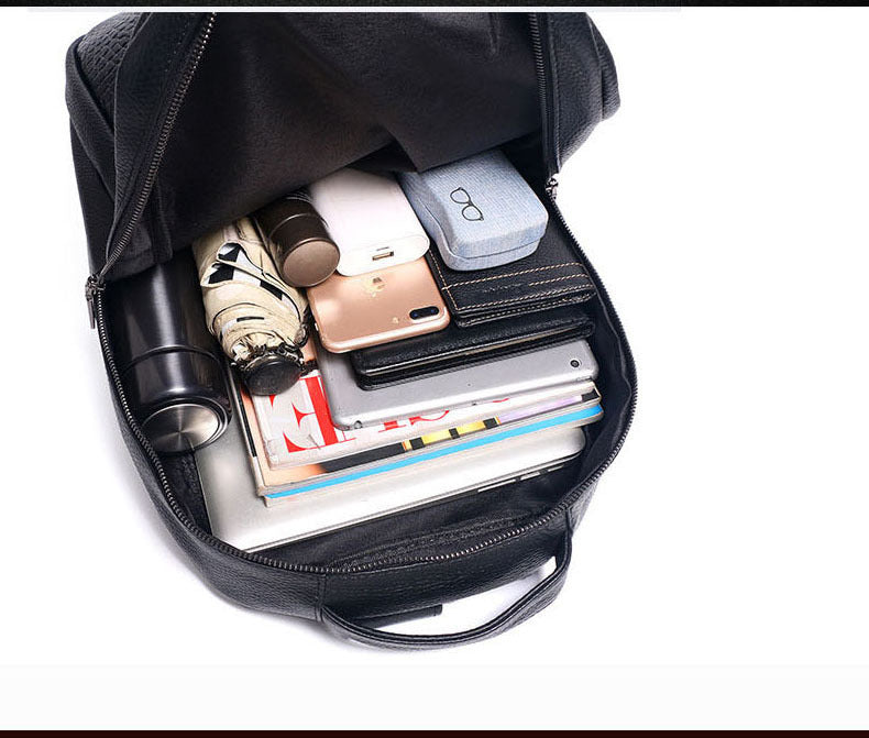 Fingerprint Unlock Men's Bag Genuine Leather Backpack Crocodile Top Layer Cowhide Business Travel Laptop Business Trip