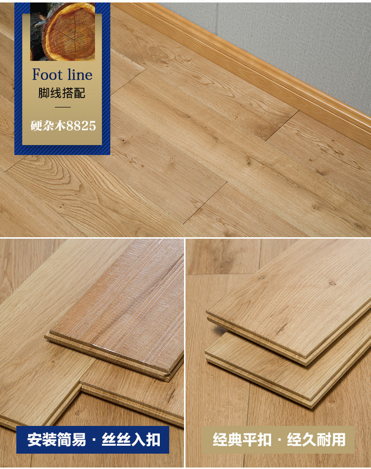 In-stock Solid Oak Flooring from Source Scar Modification Hand Scratch Pattern Original Wood Floor Solid Wood with Dragon Bone Design