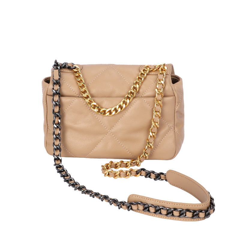 French Retro New Soft Elegant Sheepskin Shoulder Bag Clutch Trendy Fashion Chain Crossbody Women's Bag