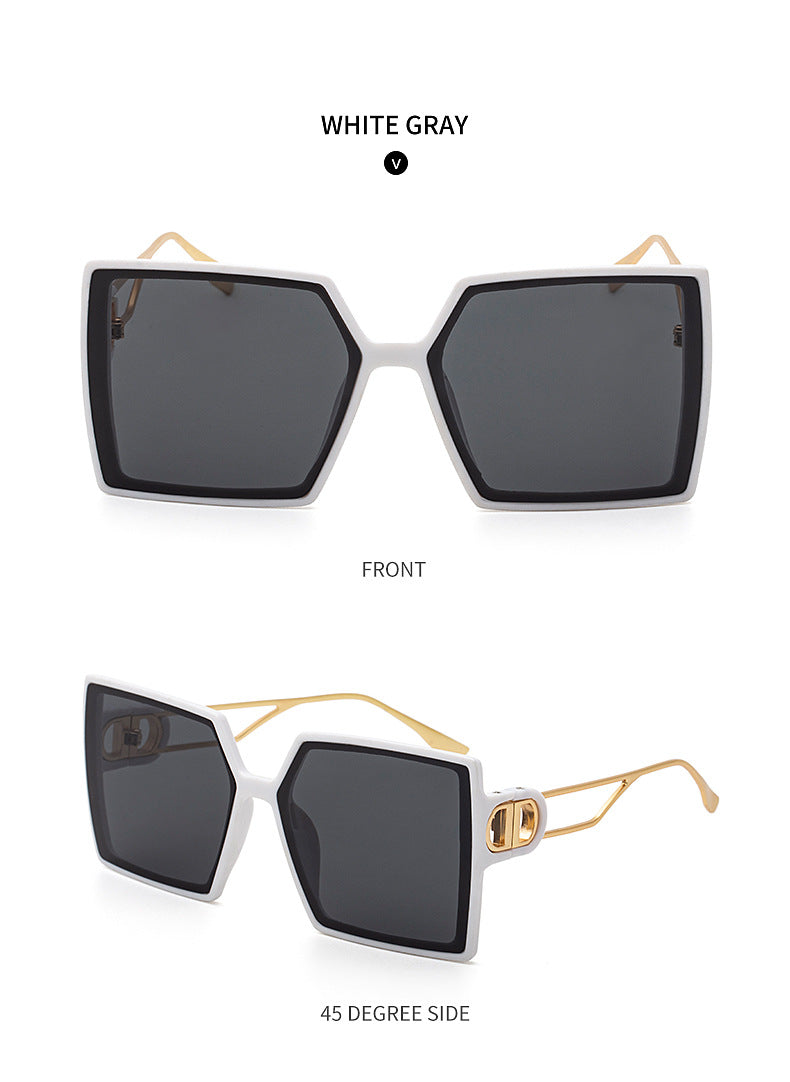 Fashion Large Frame Sunglasses for Women ins Internet Celebrity Style Square Frame Sunglasses for Women Trendy Street Photography Glasses sunglasses
