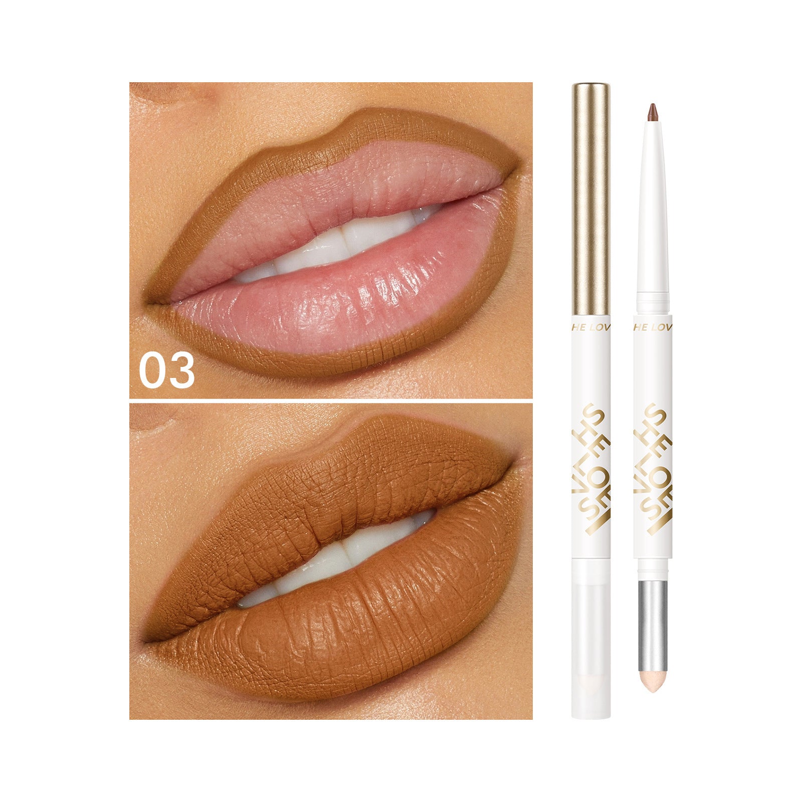 Dual-ended Lip Liner Pencil European and American Matte Non-Stick Cup Lipstick Lip Liner Small Batch Wholesale