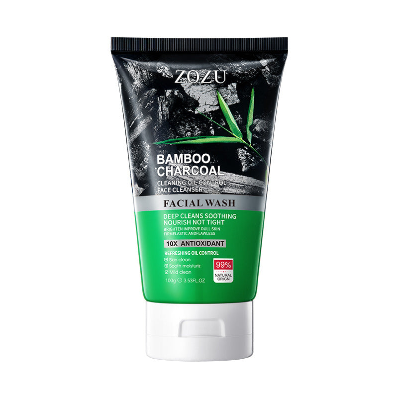 Bamboo Charcoal Facial Cleanser100gZOZU Deep cleansing refreshing non-greasy facial cleanser cross-border wholesale