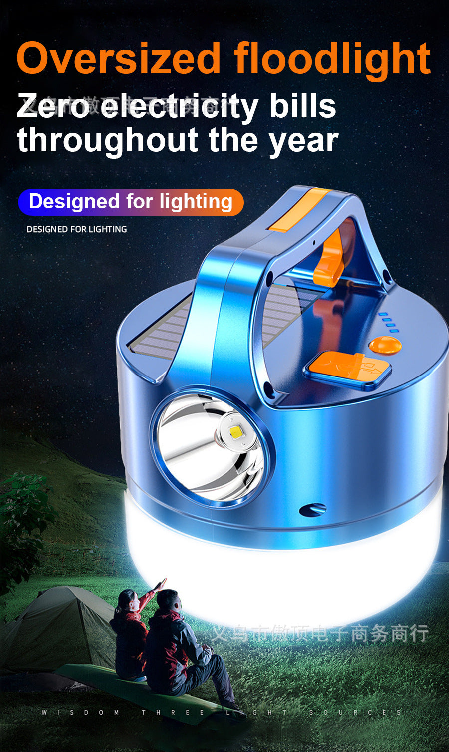 New tent light outdoor waterproof camping lamp LED Campsite Lamp USB Rechargeable Home Power Outage Emergency Light Flashlight