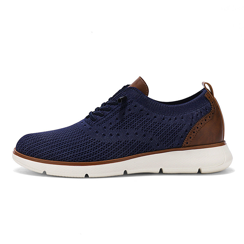 Foreign Trade Large Size Men's Shoes Lightweight Casual Sports Shoes Breathable Flyknit Mesh Loafers One-Piece Dropshipping Fashion Versatile