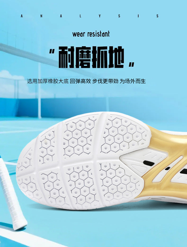 New Large Size Breathable Cushioning Anti-Slip Sneakers Table Tennis Shoes Low-Top Men's Professional Training Badminton Shoes