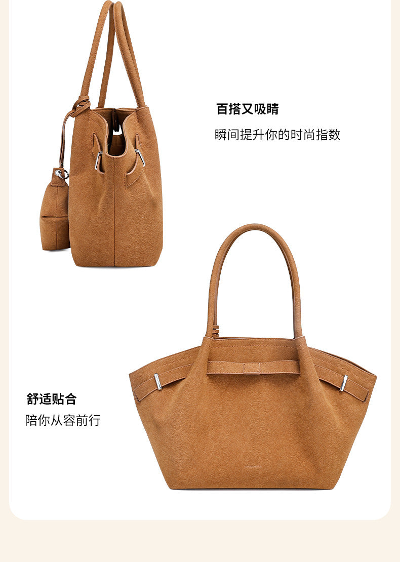 European and American Fashion High-End Handheld Tote Bag for Women New Versatile Trendy Pleated Stylish Single Shoulder Crossbody Bag