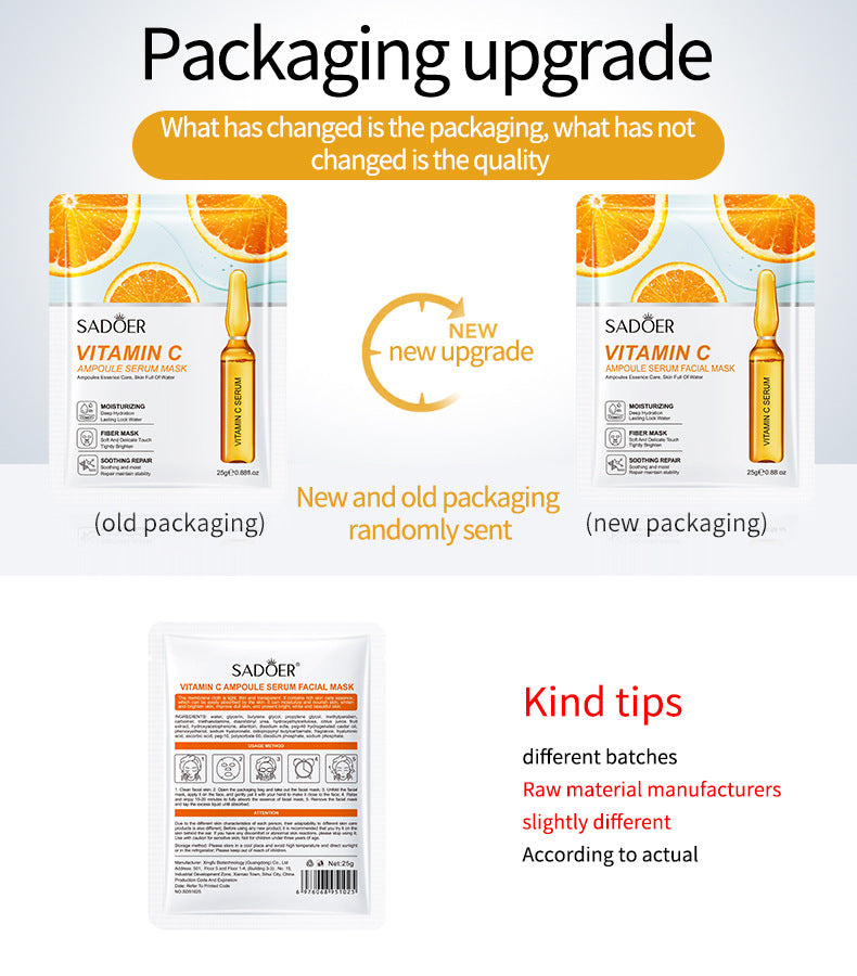 Ampoule Essence Mask SADOER Hyaluronic Acid Hydrating Vitamin C Moisturizing  Wholesale
