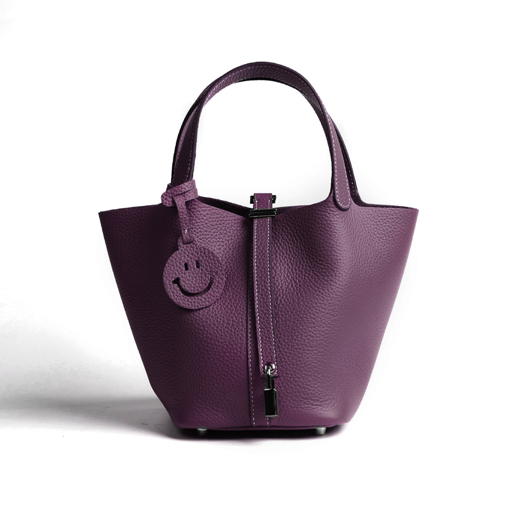 European and American New Hot-Selling Simple Women's Top Layer Cowhide Large Capacity Versatile Bucket Bag Handbag