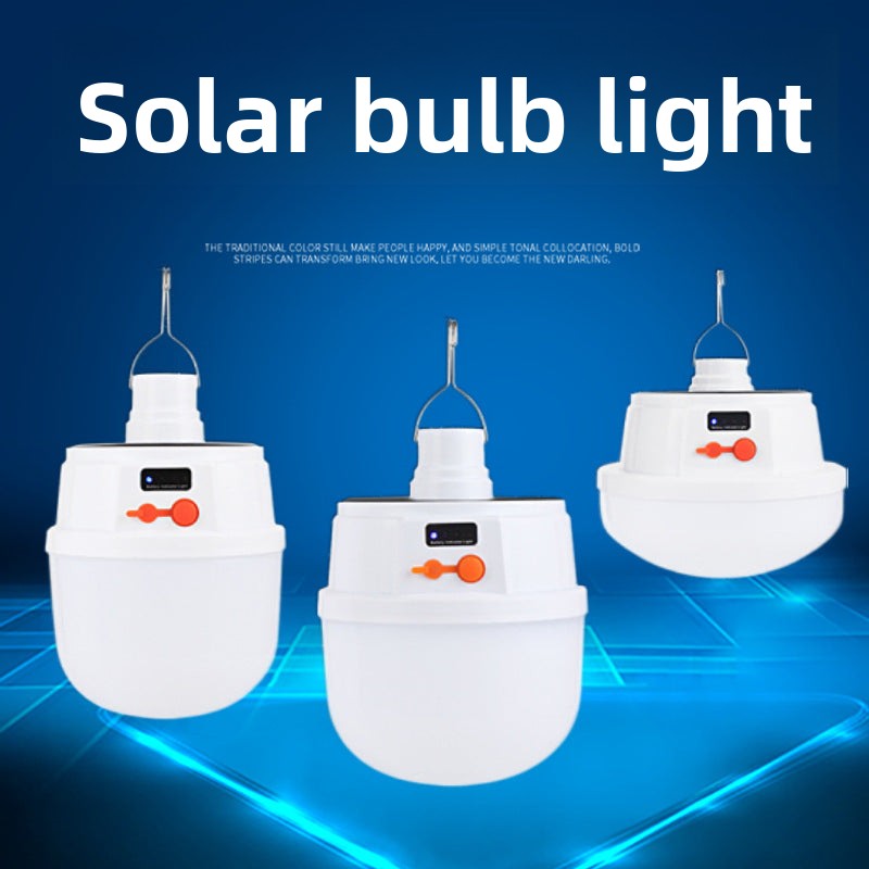 Solar Lamp LED Foldable Bulb Light Home Power Outage Emergency Light Tent Light Camping Light Night Market Stall Light