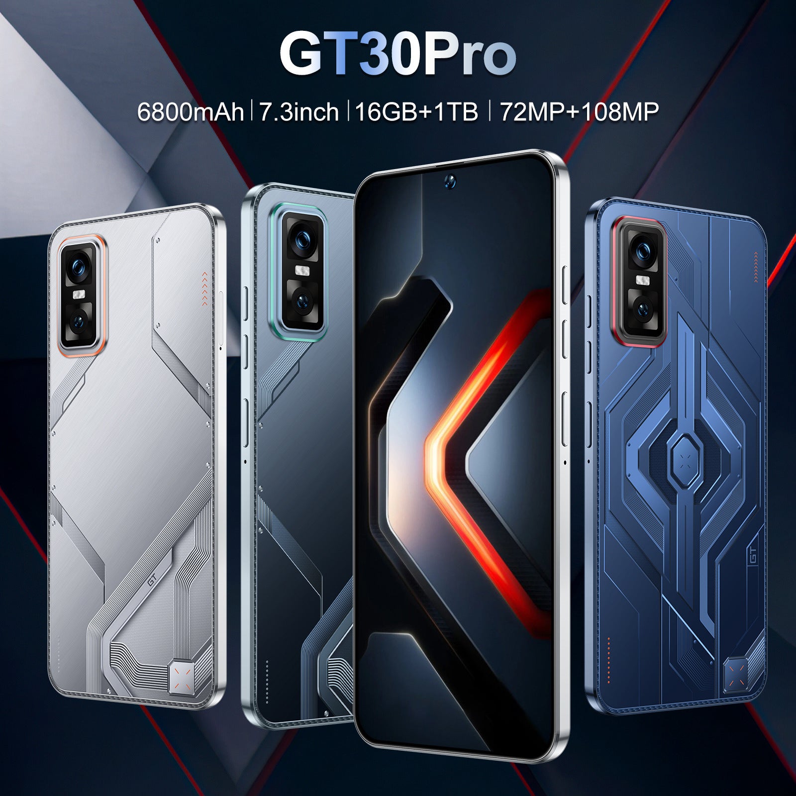 Popular GT 30 Pro Mobile Phone16+1TB Android7.3Inch Large Screen Hot Selling on AliExpress