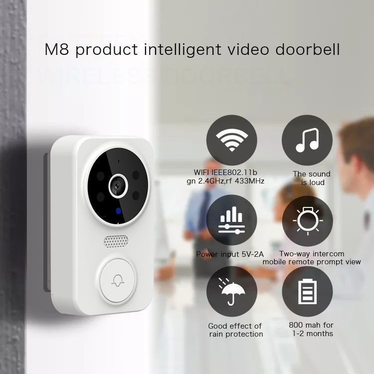 M8Video Doorbell Wireless Remote HD Night Vision Monitoring Home Voice Intercom tuya Smart Life
