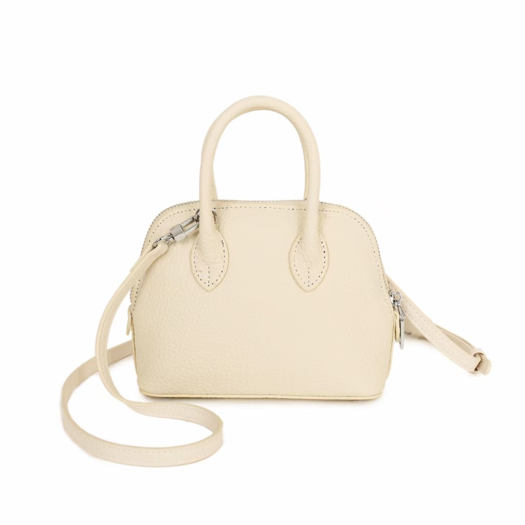 Shiling Mini Shell Bag Genuine Leather Simple Fashion Women's High-end Shoulder Crossbody Handbag mini Small Bag for Women