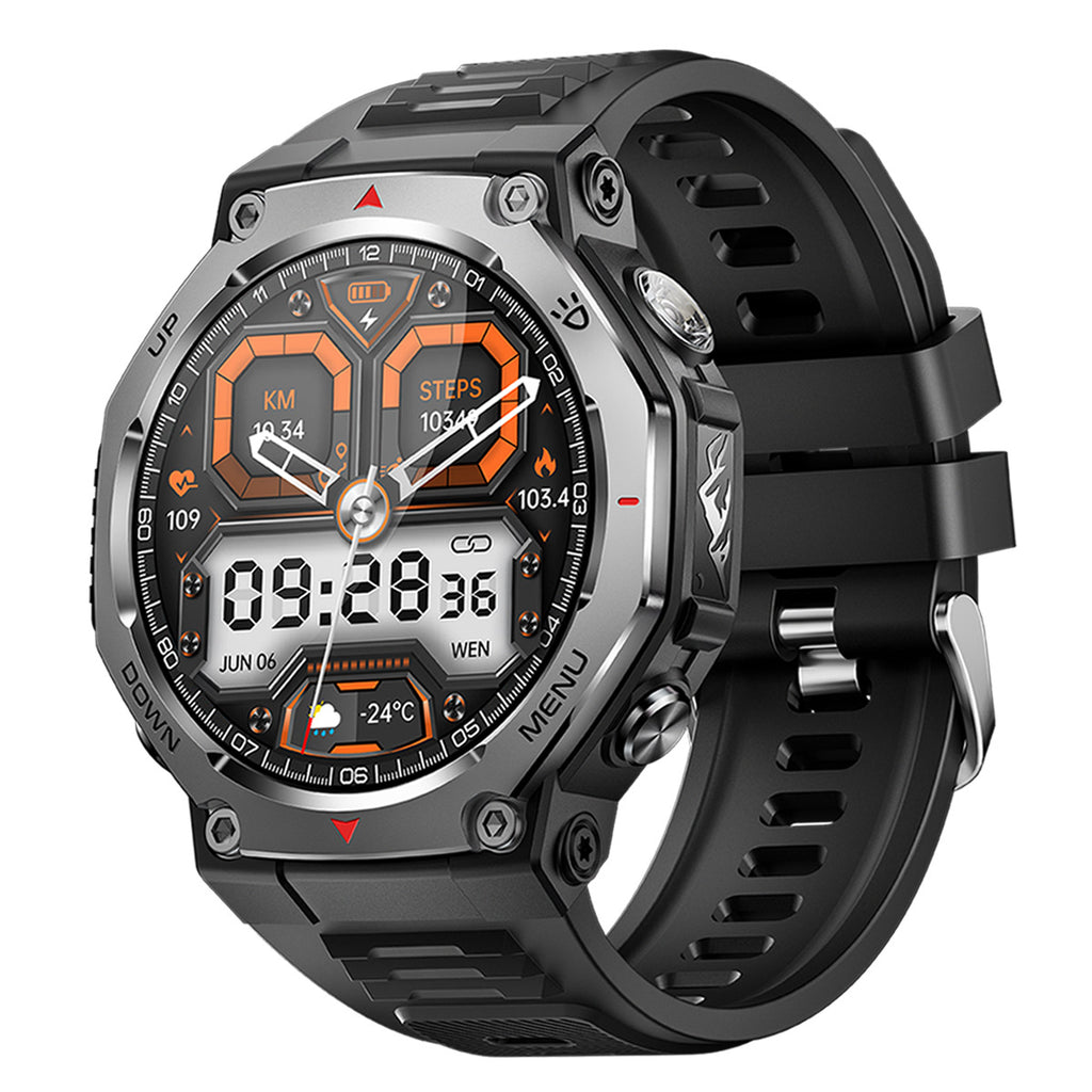 KT85Smart Watch Bluetooth Call True Heart Rate Step Count Sleep Monitoring Flashlight Deep Waterproof Sports Three-Proof