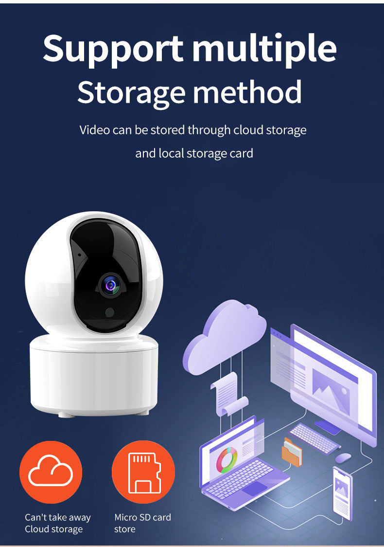 wifi Shake Head Camera Indoor Intelligent Monitoring Alarm Night Vision HD Home Remote Camera Infrared