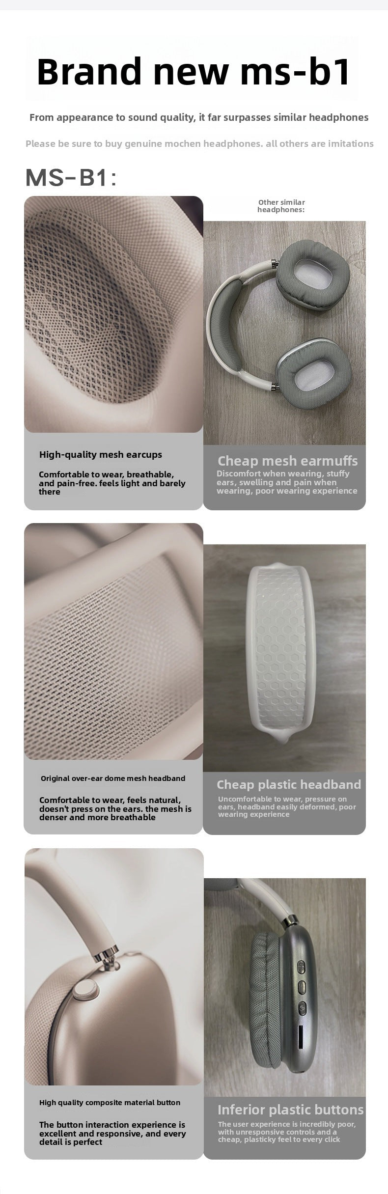 Bluetooth Wireless Over-Ear Headphones Full Coverage Comfortable Long Battery Life Customizable Bluetooth Headphones