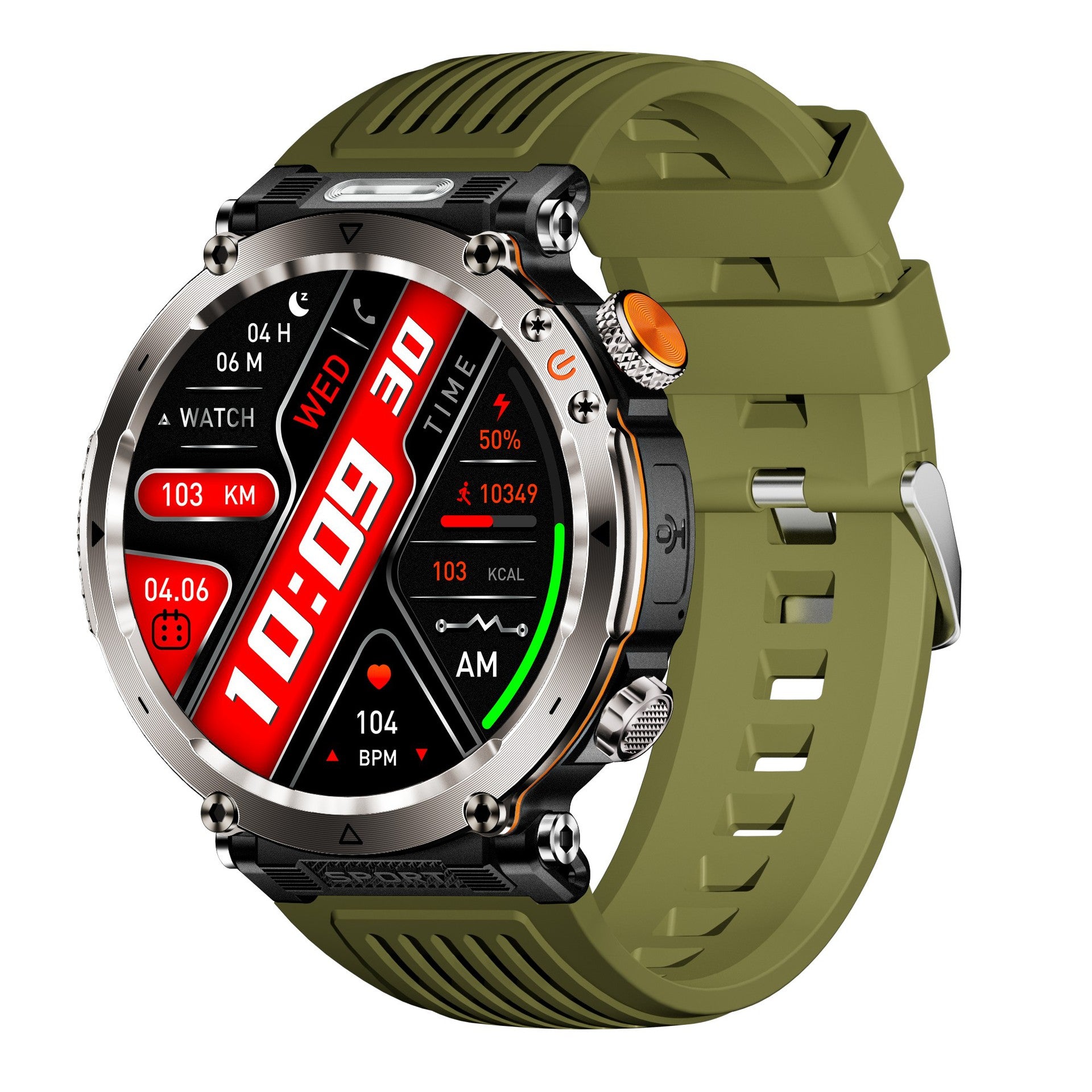 HT30Smart Watch Bluetooth Call True Heart Rate Step Count Sleep Monitoring Deep Waterproof Flashlight Sports Three-Proof