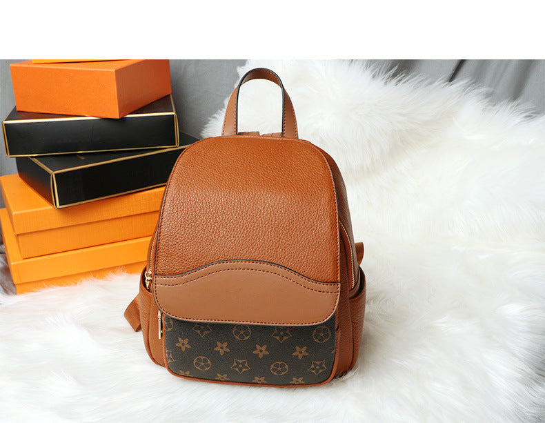 Backpack Top Layer Cowhide mini Fashionable Simple Large Capacity Crossbody Bag Casual Versatile Travel Small Backpack for Women