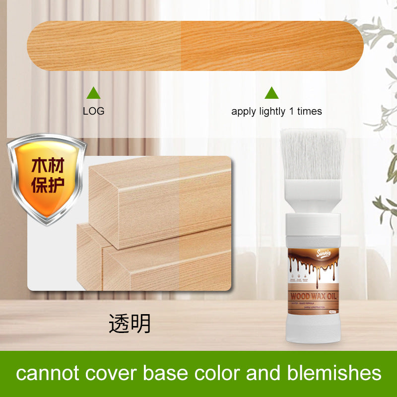 New Furniture Renovation Care Semi-Transparent Water-Based Wood Wax Oil with Brush Multi-Color Wood Protection Coating