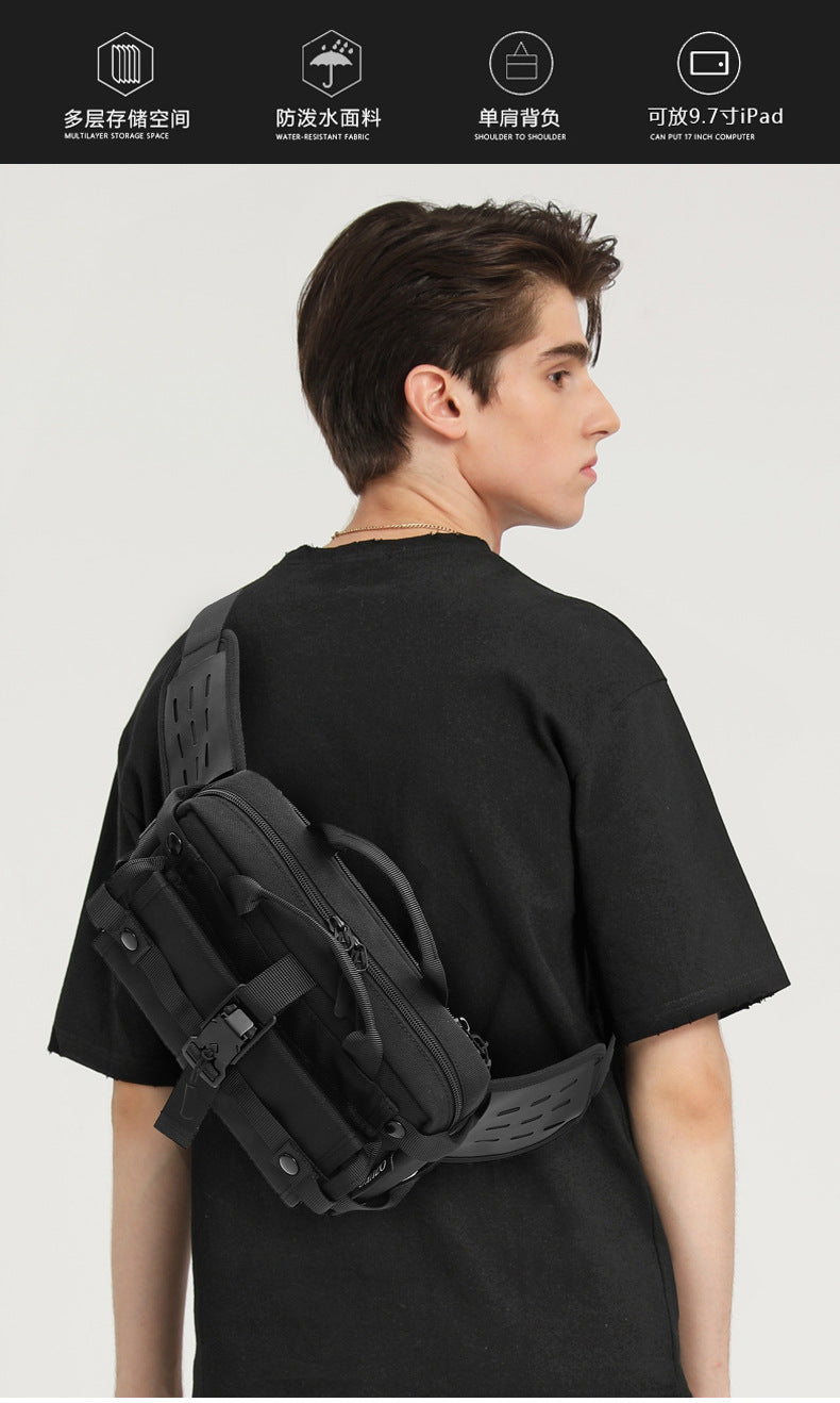 Men's Trendy Tactical Waist Bag Waterproof Small Crossbody Bag Outdoor Sports Cycling Running Lightweight Portable Bag male bag