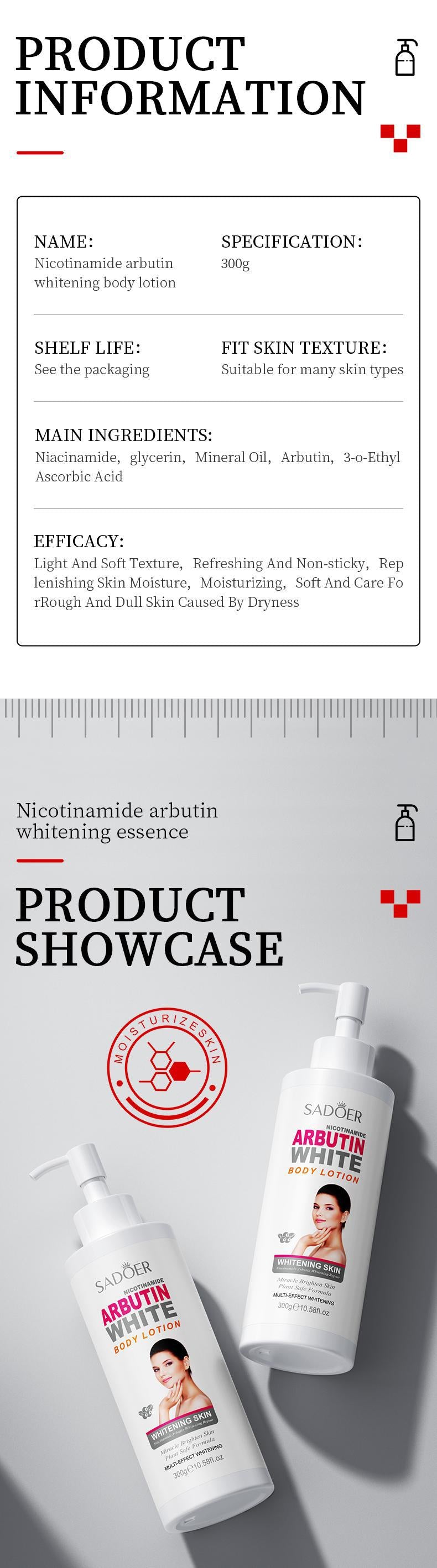 Niacinamide Arbutin Set SADOER Whitening, hydrating, and moisturizing skincare products  wholesale