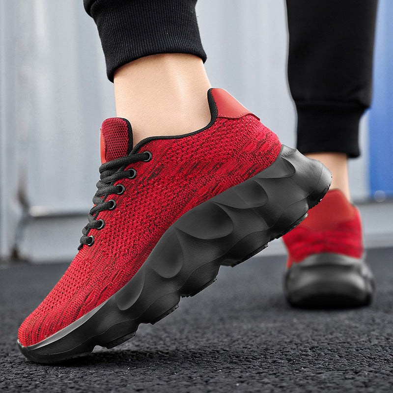 2025Autumn Large Size Men's Mesh Breathable Lightweight Height-Increasing Running Shoes Outdoor Hiking Casual Sports Shoes