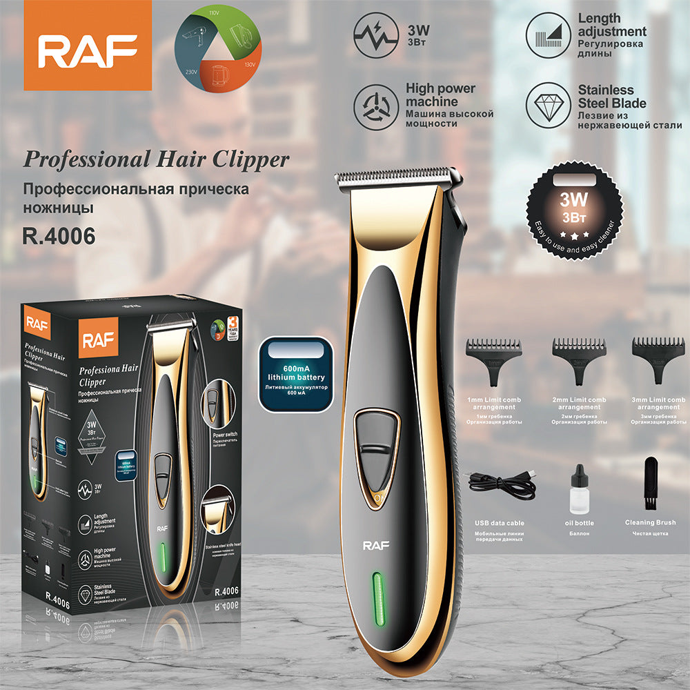 RAF European Standard Hair Salon Oil Head Hair Clipper Electric Hair Clipper Electric Clipper Electric Clipper Wholesale Export R4006