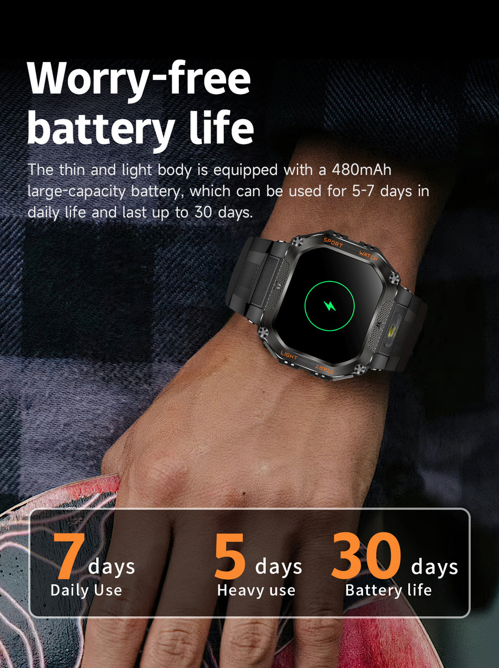 HT34Smart Watch Bluetooth Call True Heart Rate Step Sleep Monitoring3ATM Waterproof Outdoor Sports Three-Proof