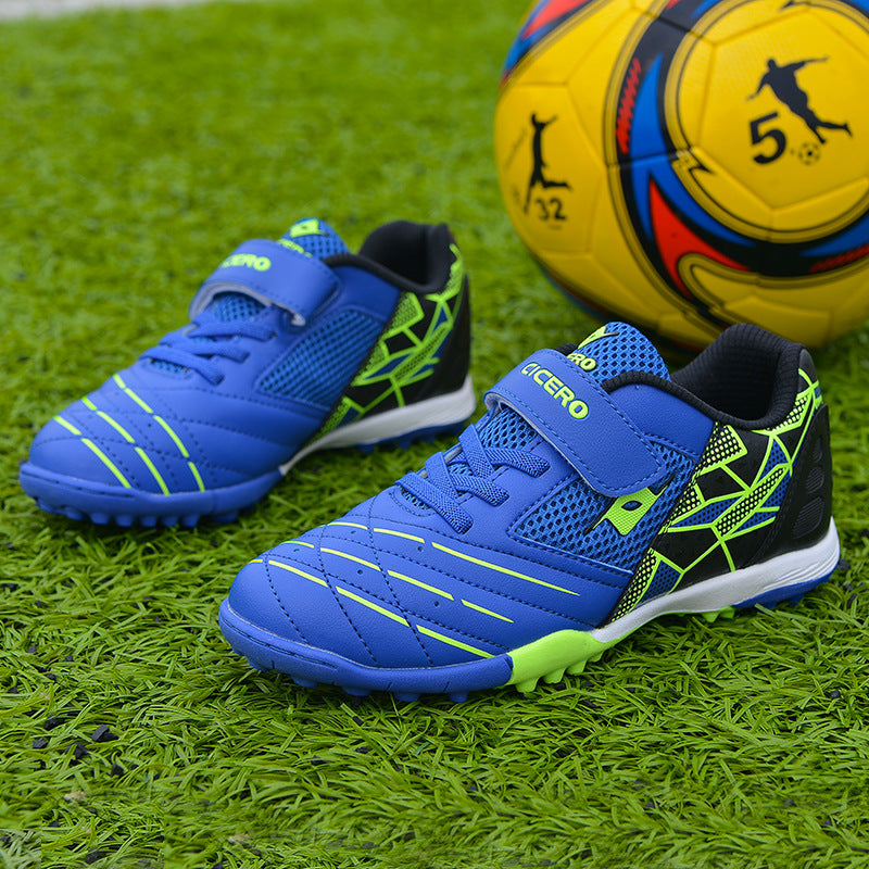 Men's Soccer Shoes TF Velcro Magic Tape Children's Sports Shoes for Primary and Secondary School Students and Teenagers for Sports Competitions and Training