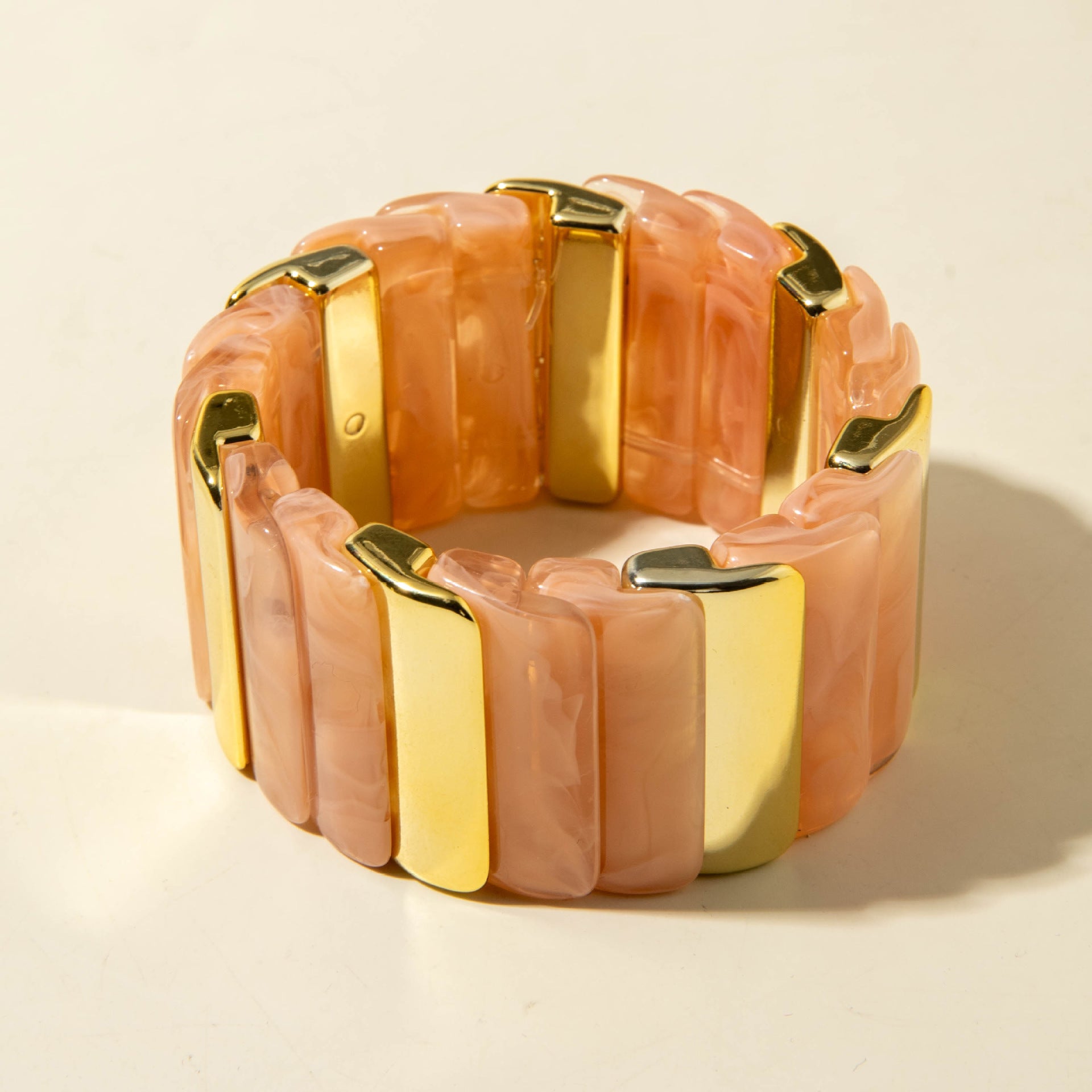 European and American Fashion Accessories ins Retro Style Wide Acrylic Bracelet Wholesale of Exaggerated Color Block Bracelets