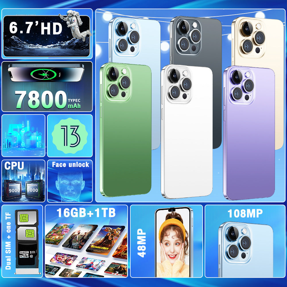 New Mobile Phone i15 Pro Max Smart All-in-One Device16+1T Large Memory Factory Direct Delivery