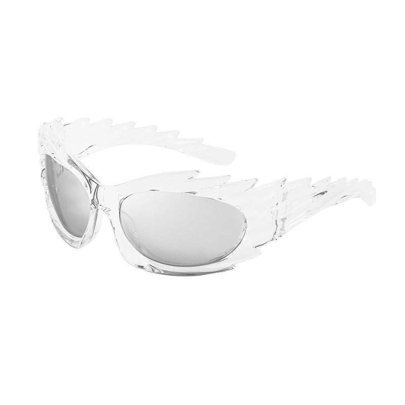 Europe and America Y2K Millennium Windproof Sunglasses for Women Trendy Personality Irregular Shape Sun Protection Sunglasses for Men Cycling Sports Glasses