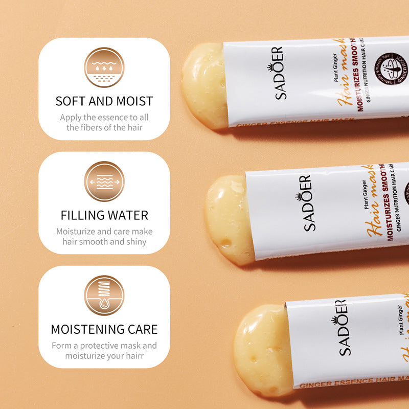 Cross-border Ginger Hair Mask10g Improve Frizz Smooth Portable Single Pack Export Manufacturer Wholesale